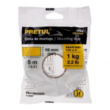 CINTA DOBLE FAZ PRETUL 19MM X 5M