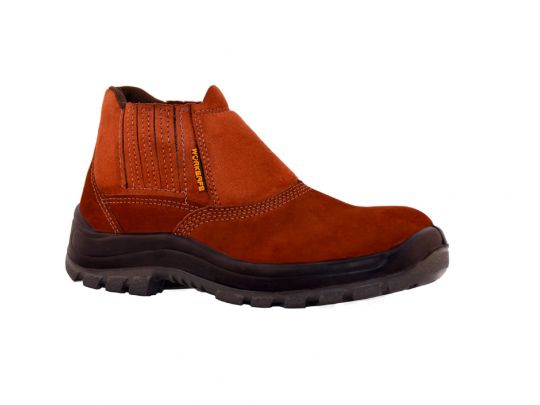 BOTA NOBUCK MARRON WORKSAFE CON ELASTICO PUNTA PLAST. N?39