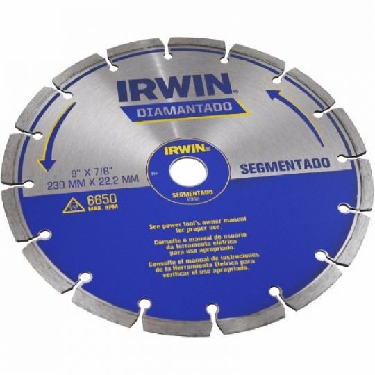 DISCO CORTE DIAMANTADO IRWIN 230 X 22,2MM SEGMENT. IW8948