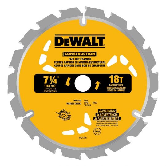 DISCO SIERRA CIRC. DEWALT MADERA 7.1 /4 (185MM) 18D DW3192