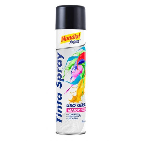 PINTURA AEROSOL NEGRO MATE MUNDIAL PRIME 400ML