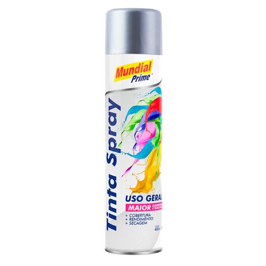 PINTURA AEROSOL PLATA METALICO MUNDIAL PRIME 400ML