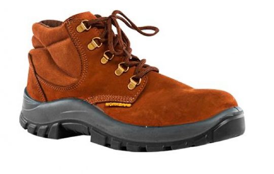 BOTA NOBUCK MARRON WORKSAFE CON CORDON PUNTA PLAST. N?41