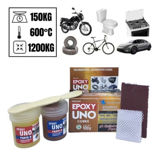 ADHESIVO EPOXY UNO COBRE 100G UNOCO98