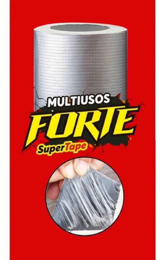 CINTA SUPER TAPE FORTE MULTIUSOS ALUMINIZADA 10CM X 5MT