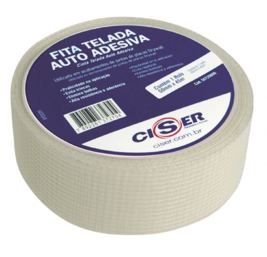 CINTA ADHESIVA TELA FIBRA VIDRIO 5CM X 45MTS CISER